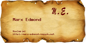 Marx Edmond névjegykártya